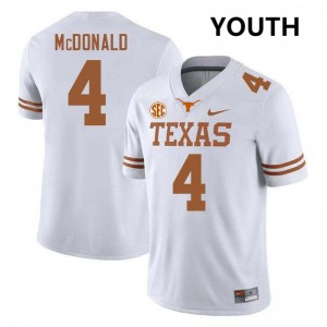 Jelani McDonald Texas Longhorns #4 Youth Football University Jerseys - White 562884-900