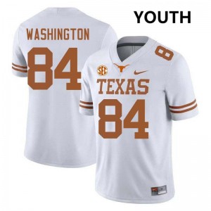 Jordan Washington Longhorns #84 Youth Football Stitched Jerseys - White 487237-371