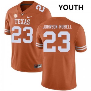 Jordon Johnson-Rubell The Horns Youth High School #23 Football Jerseys - Texas Orange 657495-734