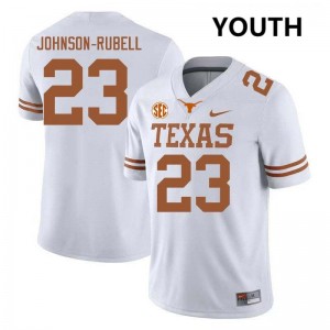 Jordon Johnson-Rubell Longhorns Football Youth #23 Stitched Jerseys - White 142532-297