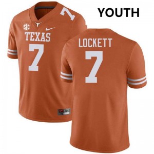 Kaliq Lockett Texas #7 University Football Youth Jerseys - Texas Orange 942912-880