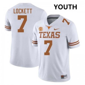 Kaliq Lockett Longhorns Replica Youth #7 Football Jerseys - White 151577-883