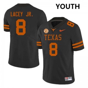 Karle Lacey Jr. Texas Football Stitched Youth #8 Jerseys - Black 399831-771