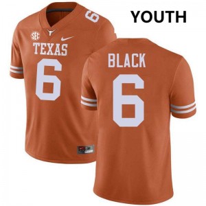 Kobe Black UT Austin #6 2025-26 Football Youth Jerseys - Texas Orange 589227-400