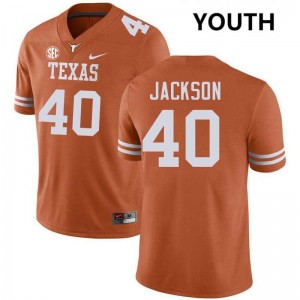 Lance Jackson Longhorns Youth 2025 #40 Football Jerseys - Texas Orange 349205-252