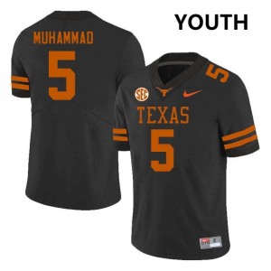 Malik Muhammad UT Football #5 Youth Embroidery Jerseys - Black 725667-932
