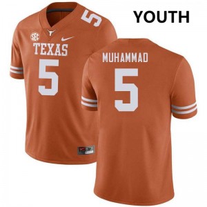 Malik Muhammad Burnt Orange #5 Limited Football Youth Jerseys - Texas Orange 747162-871