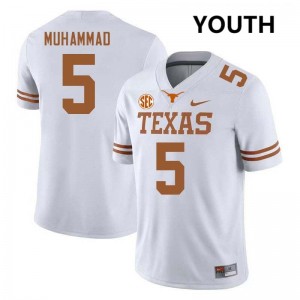 Malik Muhammad University of Texas Football #5 Youth University Jerseys - White 927188-692
