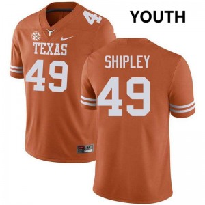 Mason Shipley UT Youth #49 Alumni Football Jerseys - Texas Orange 358419-722