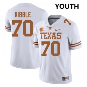 Nate Kibble University of Texas #70 Embroidery Football Youth Jerseys - White 186779-513