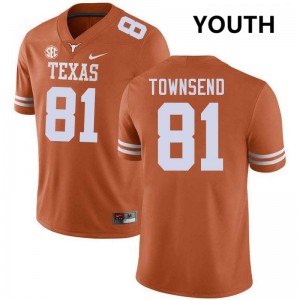 Nick Townsend University of Texas #81 Stitched Youth Football Jerseys - Texas Orange 606278-938