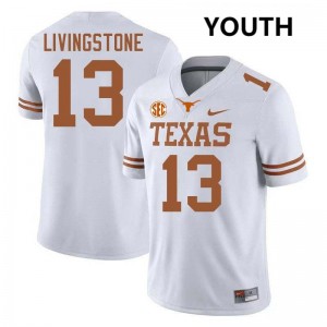 Parker Livingstone Texas Longhorns Football Youth #13 High School Jerseys - White 380671-593