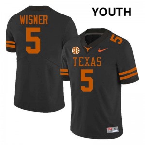 Quintrevion Wisner Longhorns Youth #5 Football 2025 Jerseys - Black 232647-560