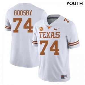 Trevor Goosby Texas #74 Football Youth Replica Jerseys - White 685691-379