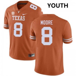 Trey Moore UT #8 NCAA Football Youth Jerseys - Texas Orange 413791-868