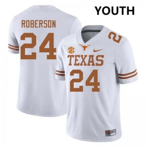 Warren Roberson Texas #24 Football Youth High School Jerseys - White 144372-172