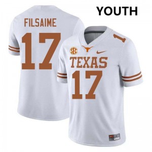 Xavier Filsaime Burnt Orange #17 Football Youth Game Jerseys - White 741729-996