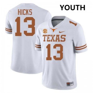 Zelus Hicks UT #13 Youth Stitched Football Jerseys - White 946703-769
