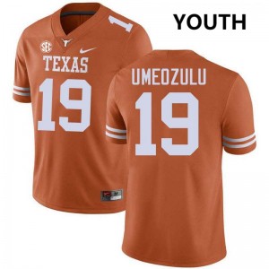 Zina Umeozulu The Horns #19 Youth Football NCAA Jerseys - Texas Orange 589571-727