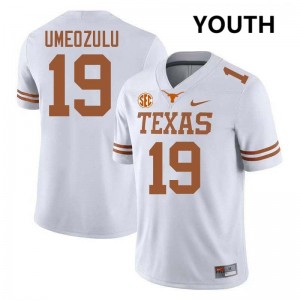 Zina Umeozulu Texas Football Youth #19 Stitched Jerseys - White 490185-995