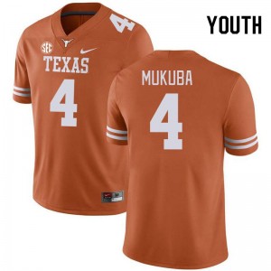 Andrew Mukuba Texas Longhorns Youth #4 SEC Conference High School Jerseys - Orange 112284-891