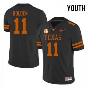 Silas Bolden Longhorns SEC Conference #11 NCAA Youth Jerseys - Black 802715-790