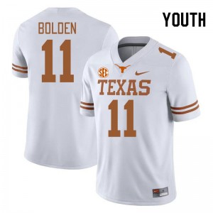 Silas Bolden University of Texas #11 Official Youth SEC Conference Jerseys - White 517960-828
